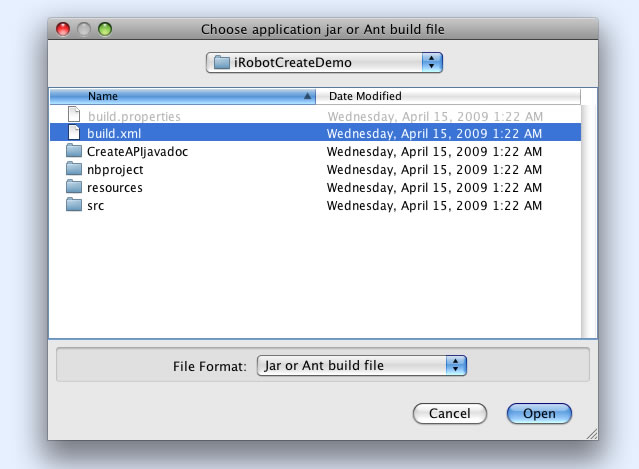 file chooser as seen on Mac